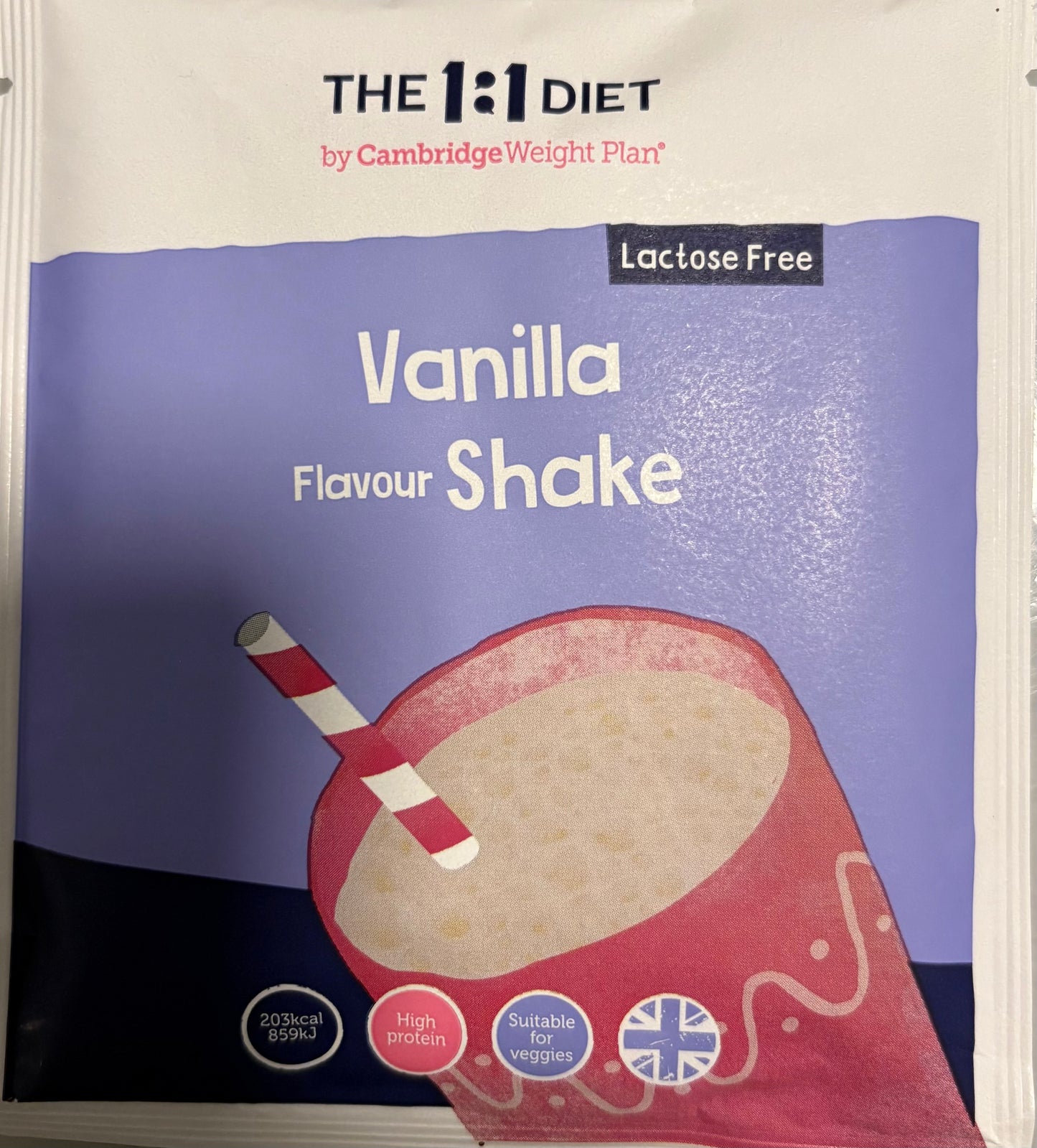 The 1:1 Diet Shakes - Vanilla Flavour Lactose free  (1 box 21 satches)